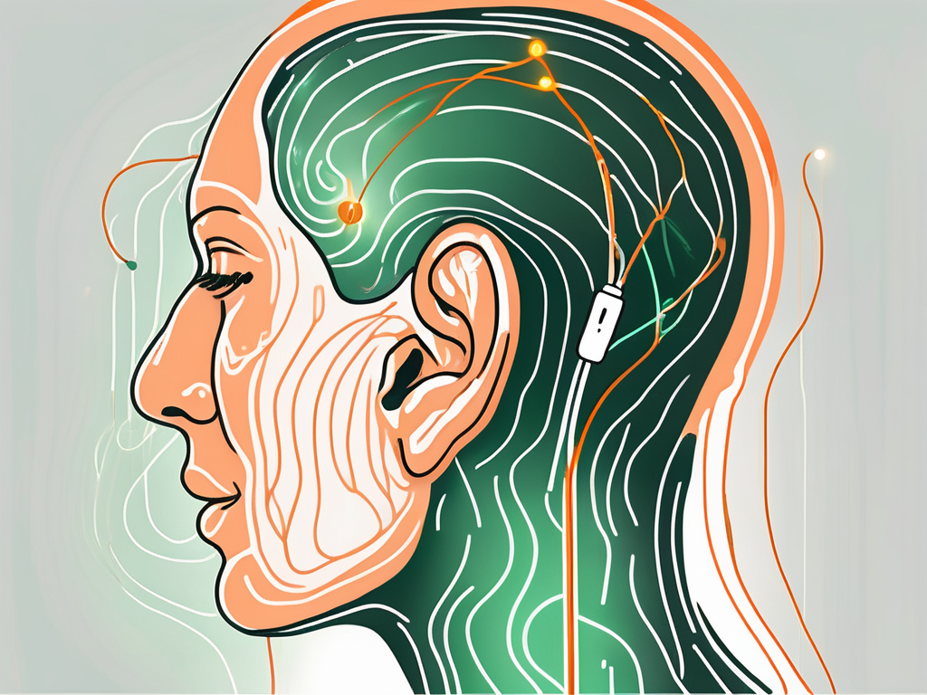 An ear with a small device attached to it