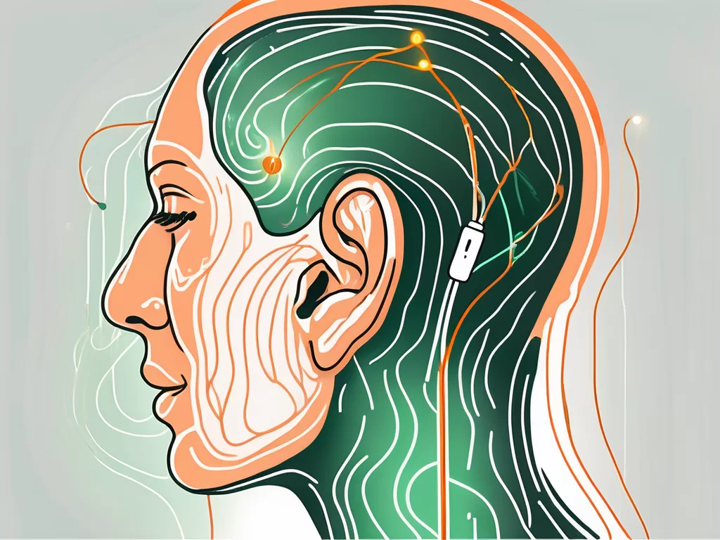 An ear with a small device attached to it