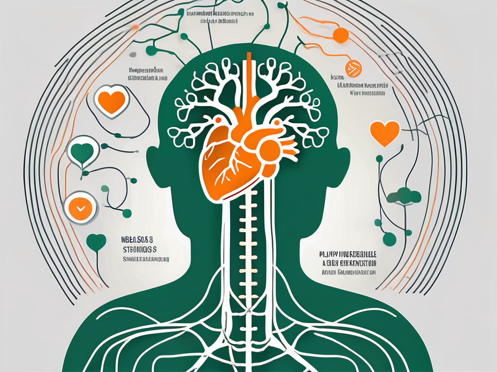The human nervous system highlighting the vagus nerve