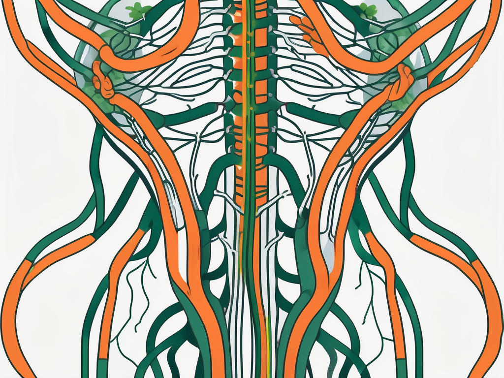 The vagus nerve in a human body