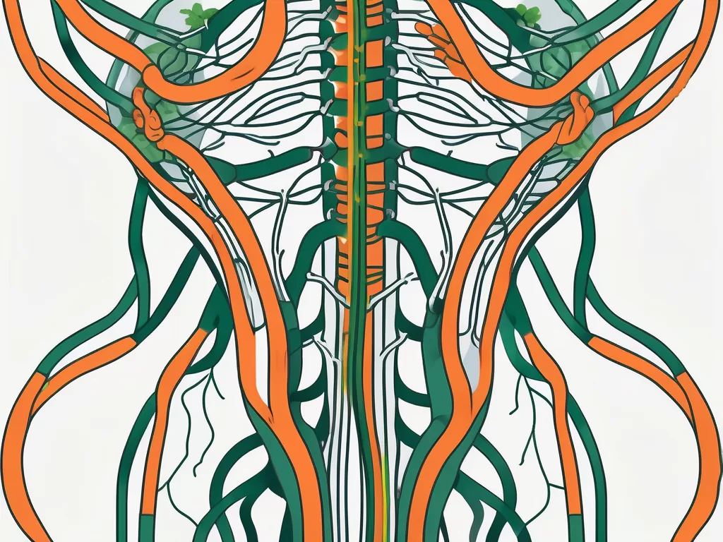 The vagus nerve in a human body