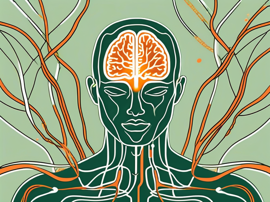 The vagus nerve represented as a glowing