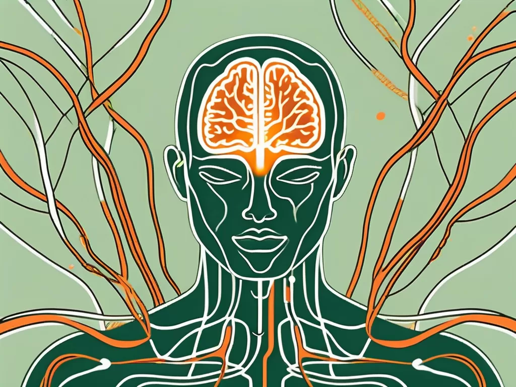 The vagus nerve represented as a glowing