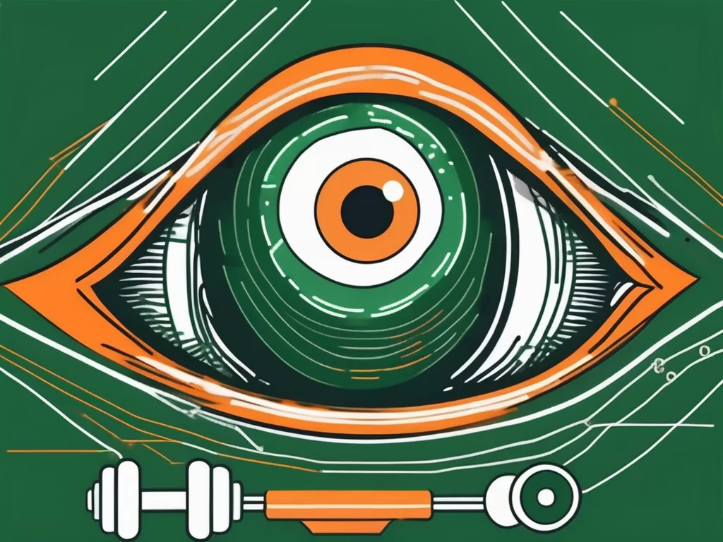 An eye with the vagus nerve highlighted