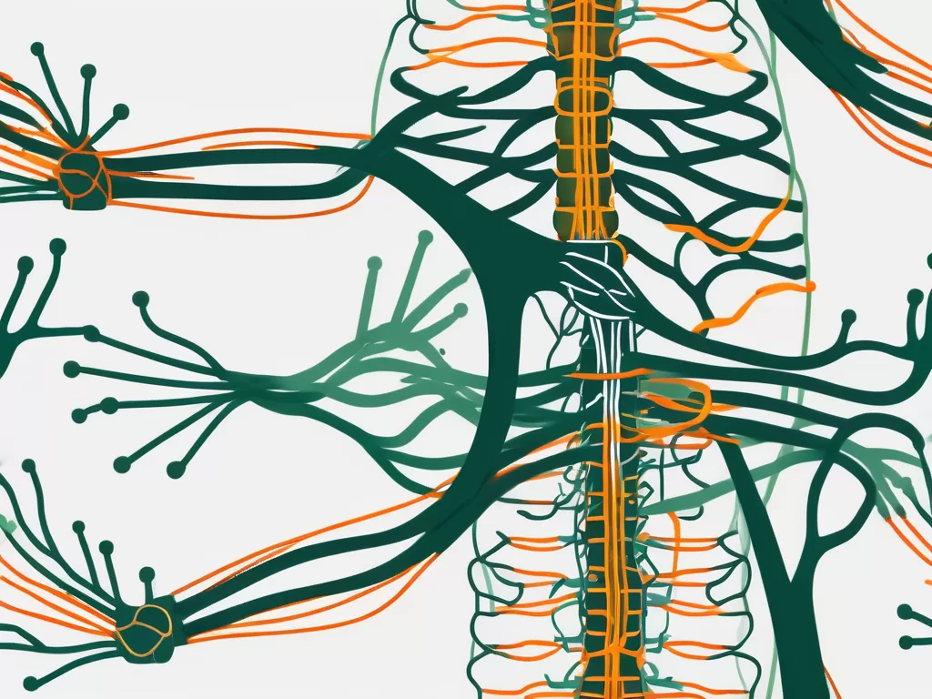 The human nervous system highlighting the vagus nerve