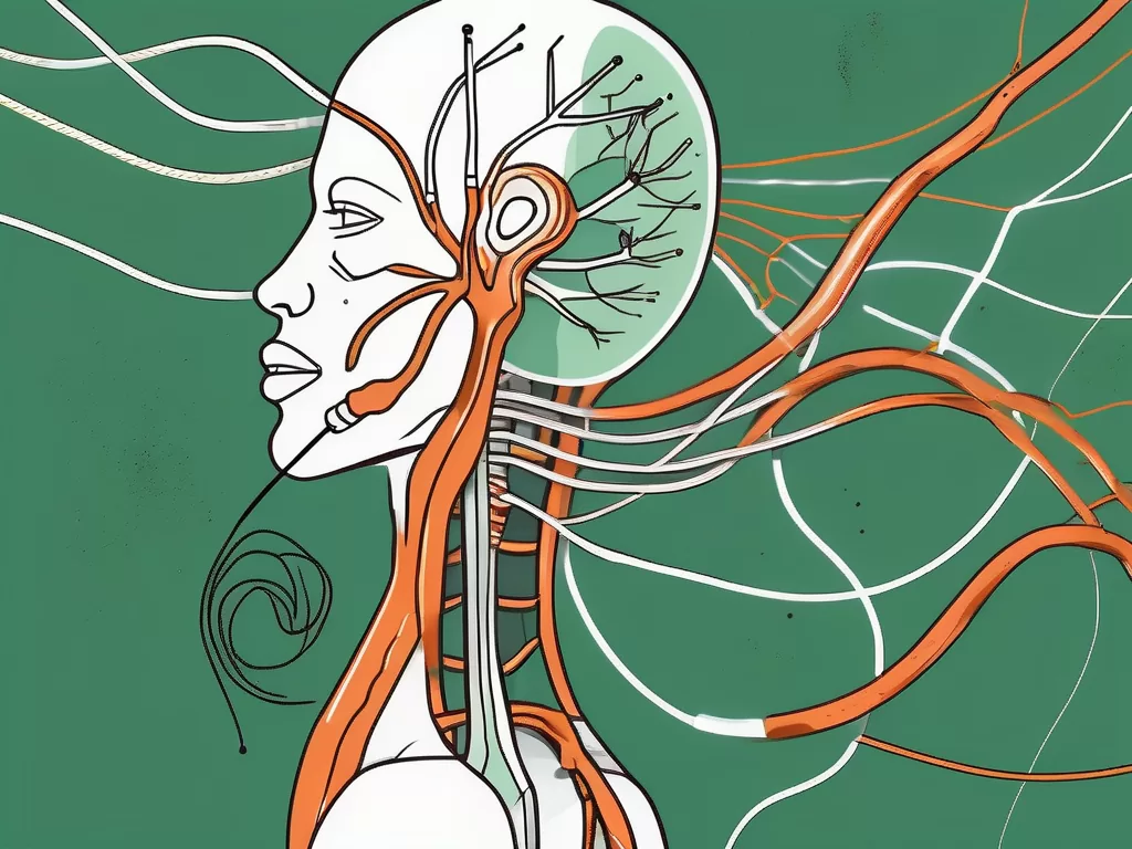 A stylized human anatomy focused on the vagus nerve