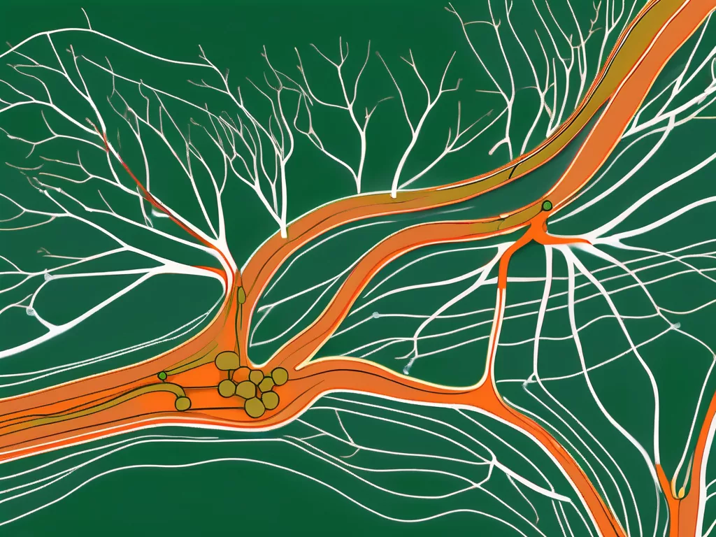The auricular branch of the vagus nerve highlighting its position in the human body and its connections to various organs