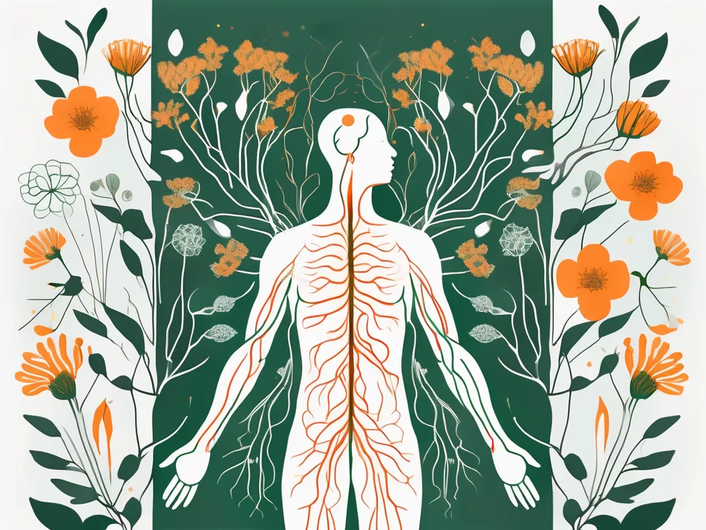 The vagus nerve highlighted within the human body