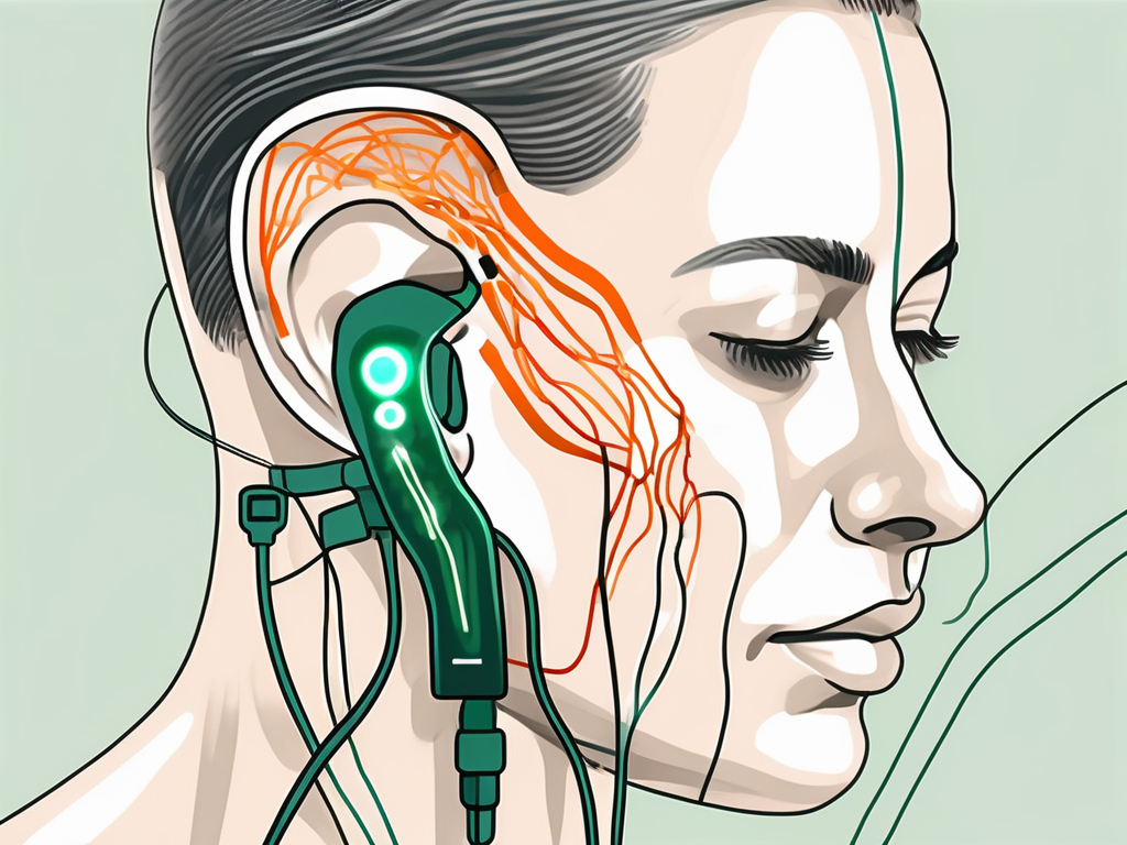 An ear with the vagus nerve highlighted