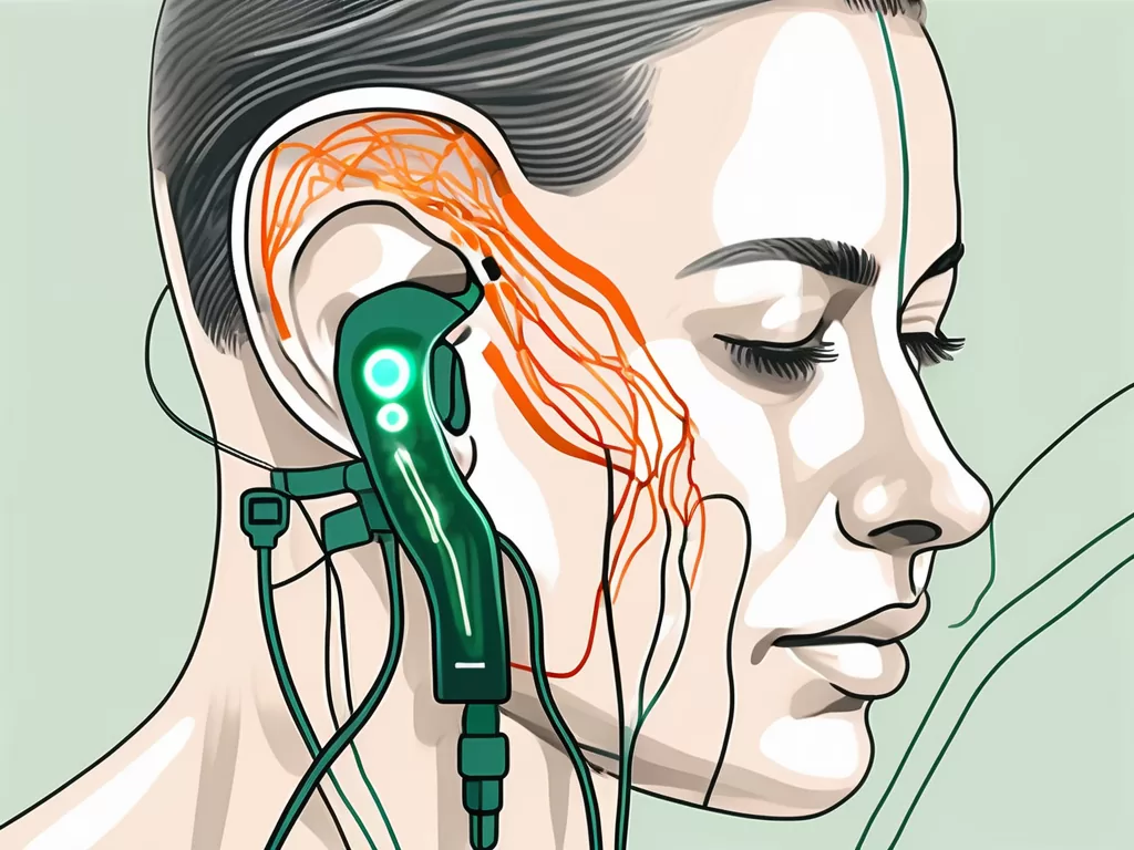 An ear with the vagus nerve highlighted