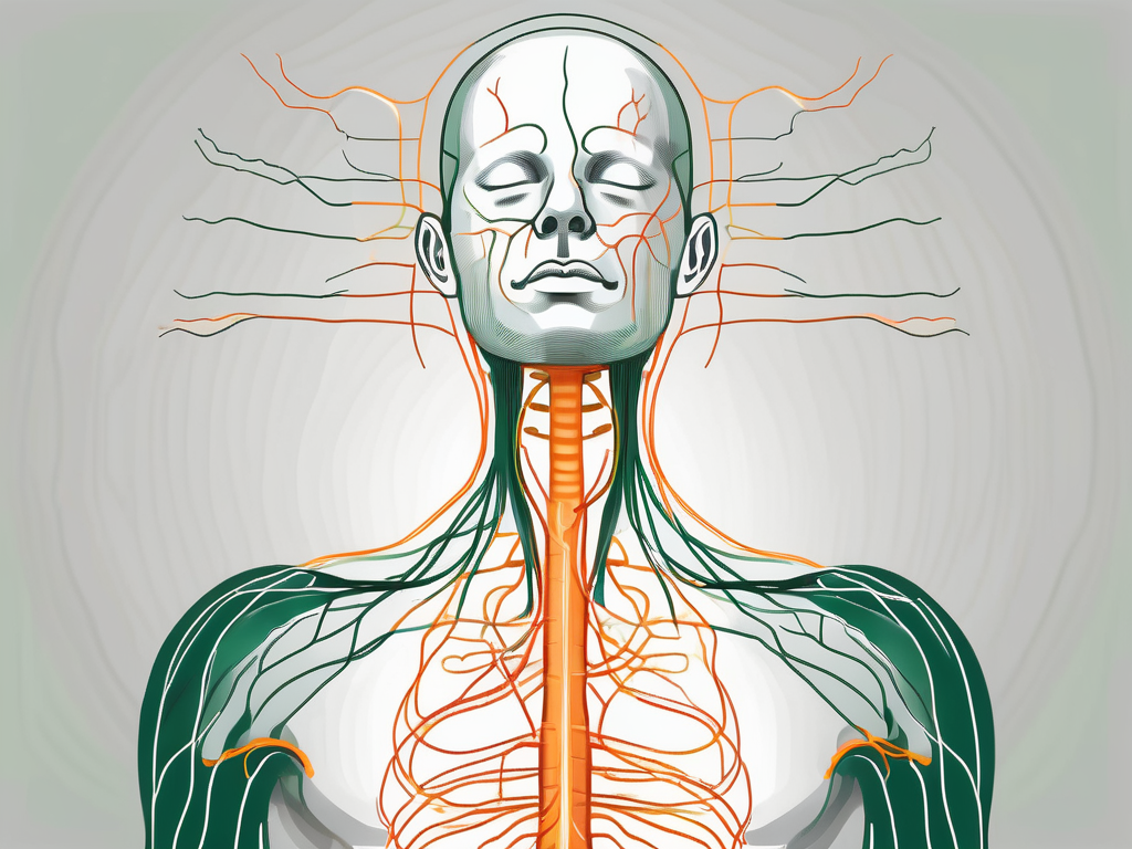 The vagus nerve in a human body