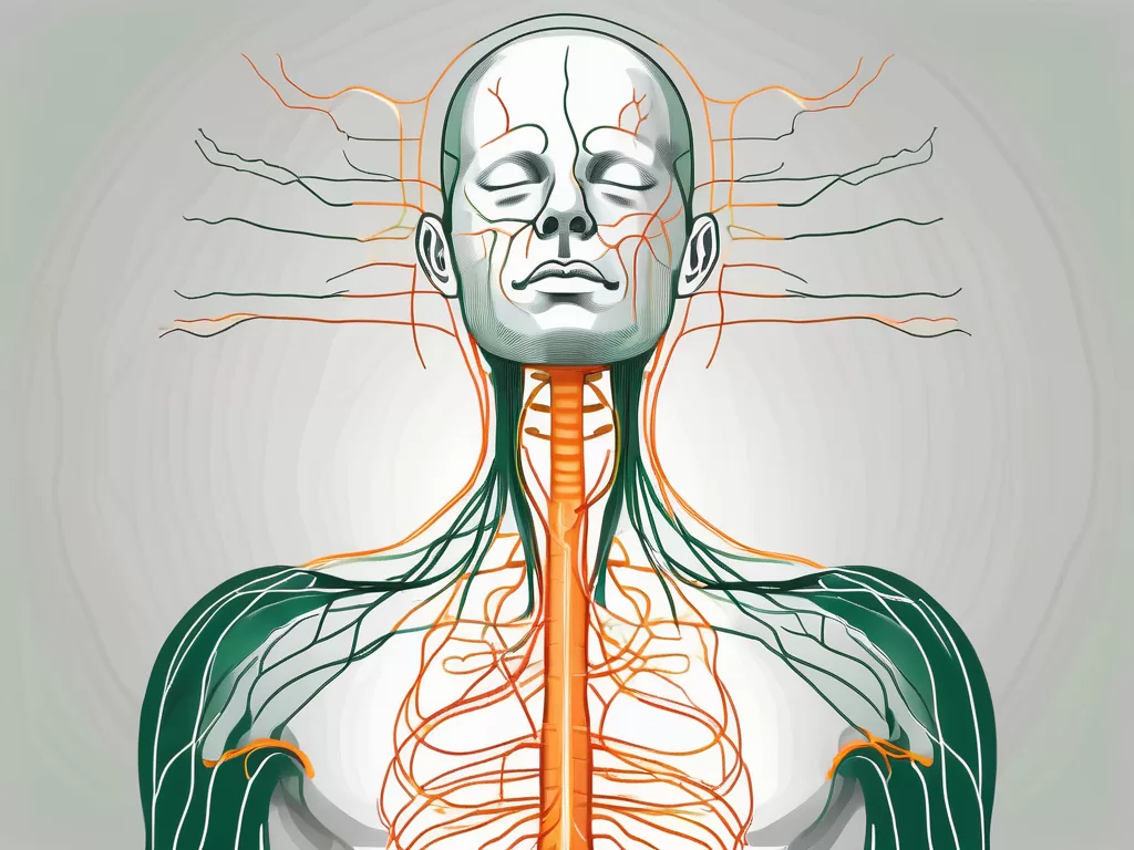 The vagus nerve in a human body