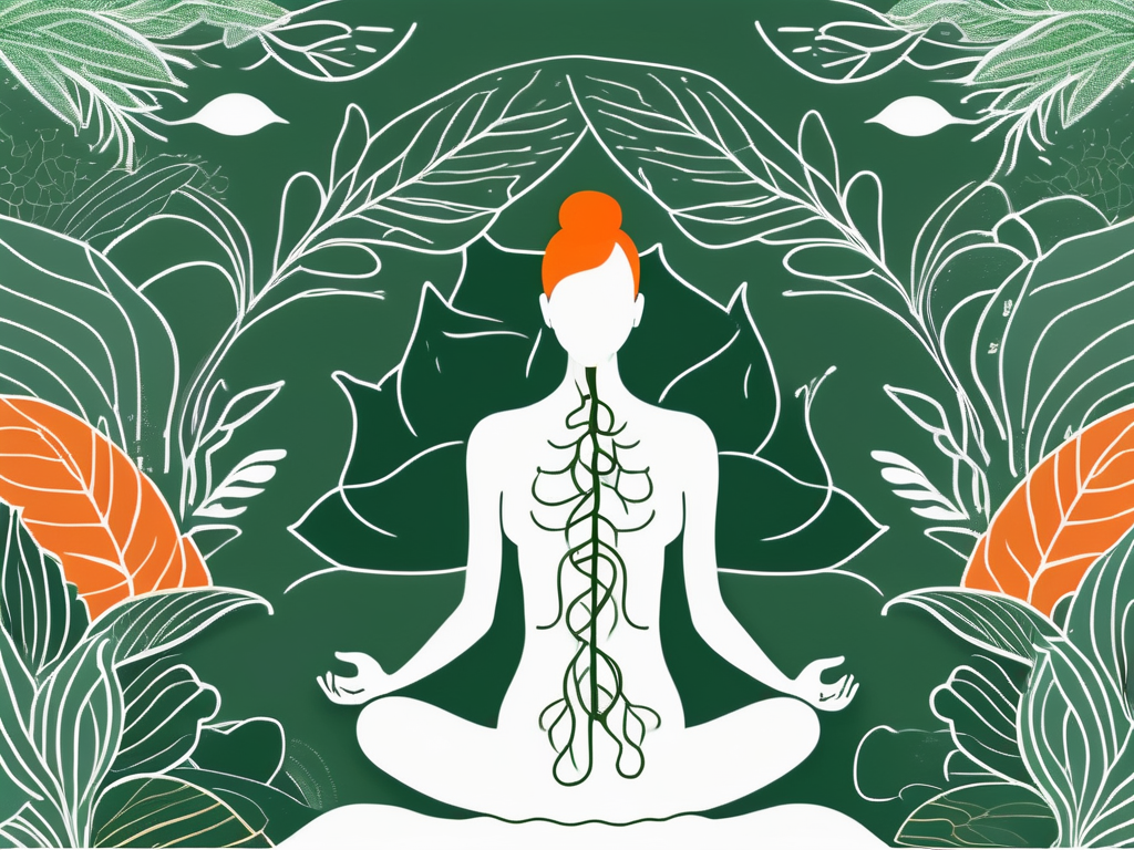 A human silhouette with the vagus nerve highlighted