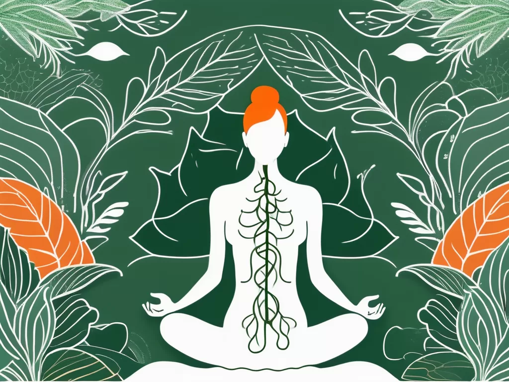 A human silhouette with the vagus nerve highlighted