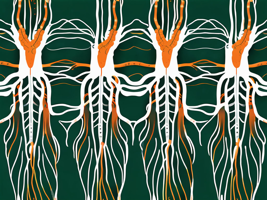 The human nervous system highlighting the vagus nerve