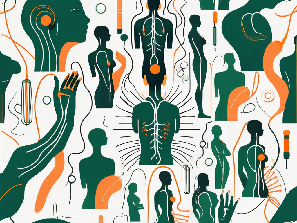 A human silhouette with the vagus nerve highlighted