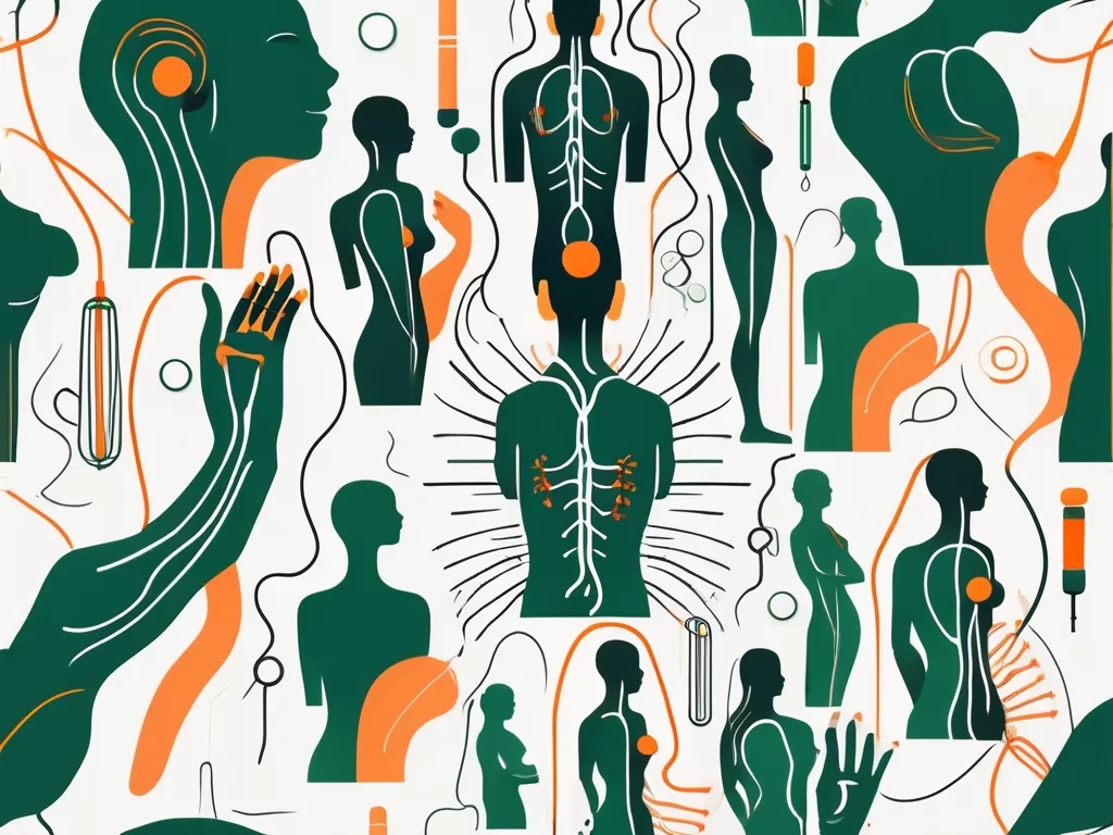A human silhouette with the vagus nerve highlighted