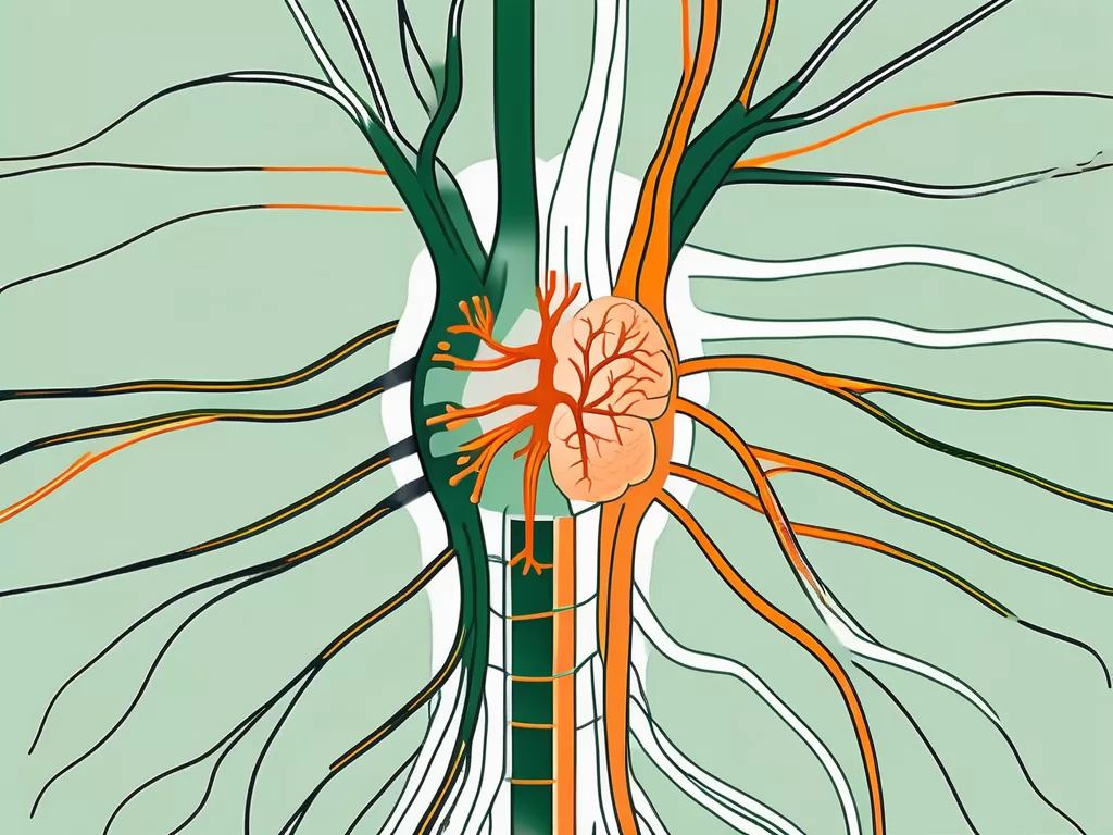 The human nervous system highlighting the vagus nerve