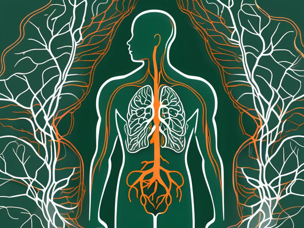 A human silhouette with lungs visibly highlighted
