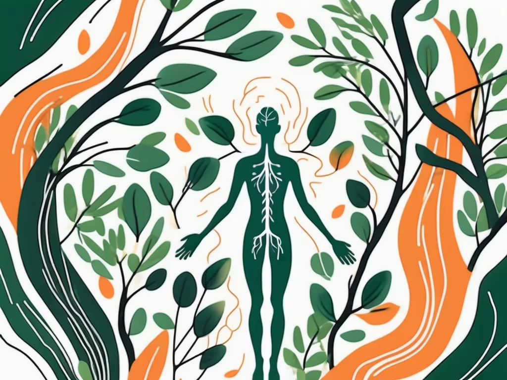 The vagus nerve highlighted within a stylized