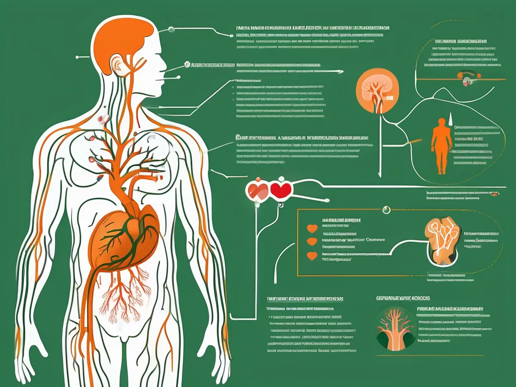 The vagus nerve in a human body