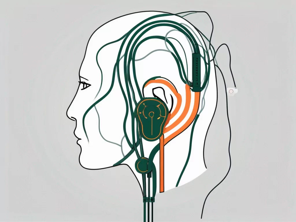 An ear with a small device attached to it