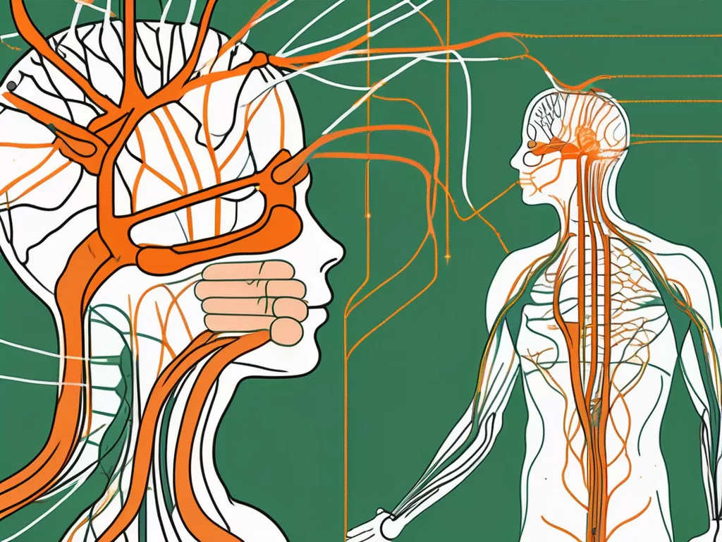 The human nervous system highlighting the vagus nerve