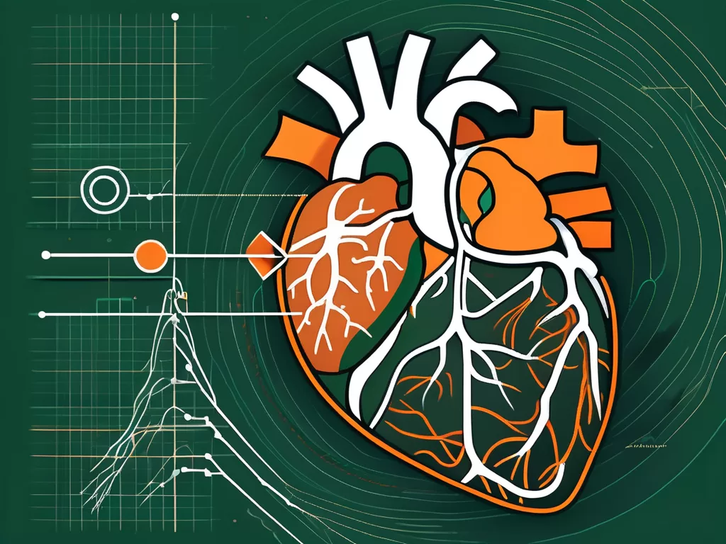 The human heart with the vagus nerve connected to it