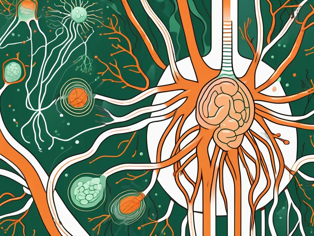 The vagus nerve interconnected with various bacteria and microorganisms