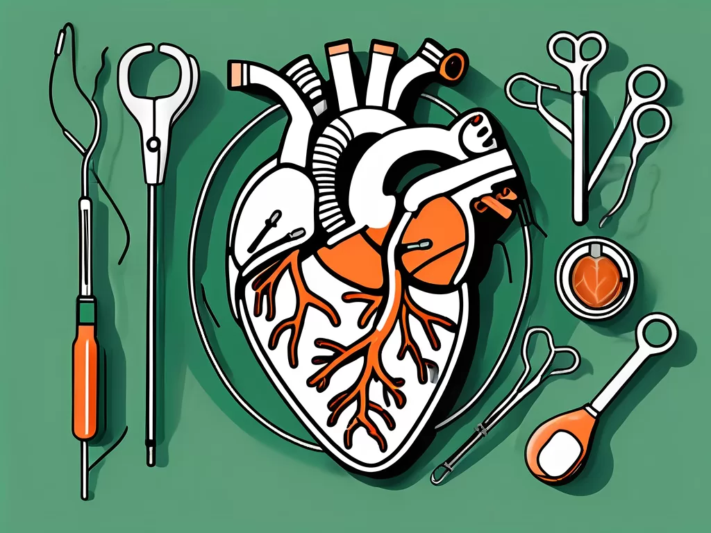A human heart with the vagus nerve highlighted