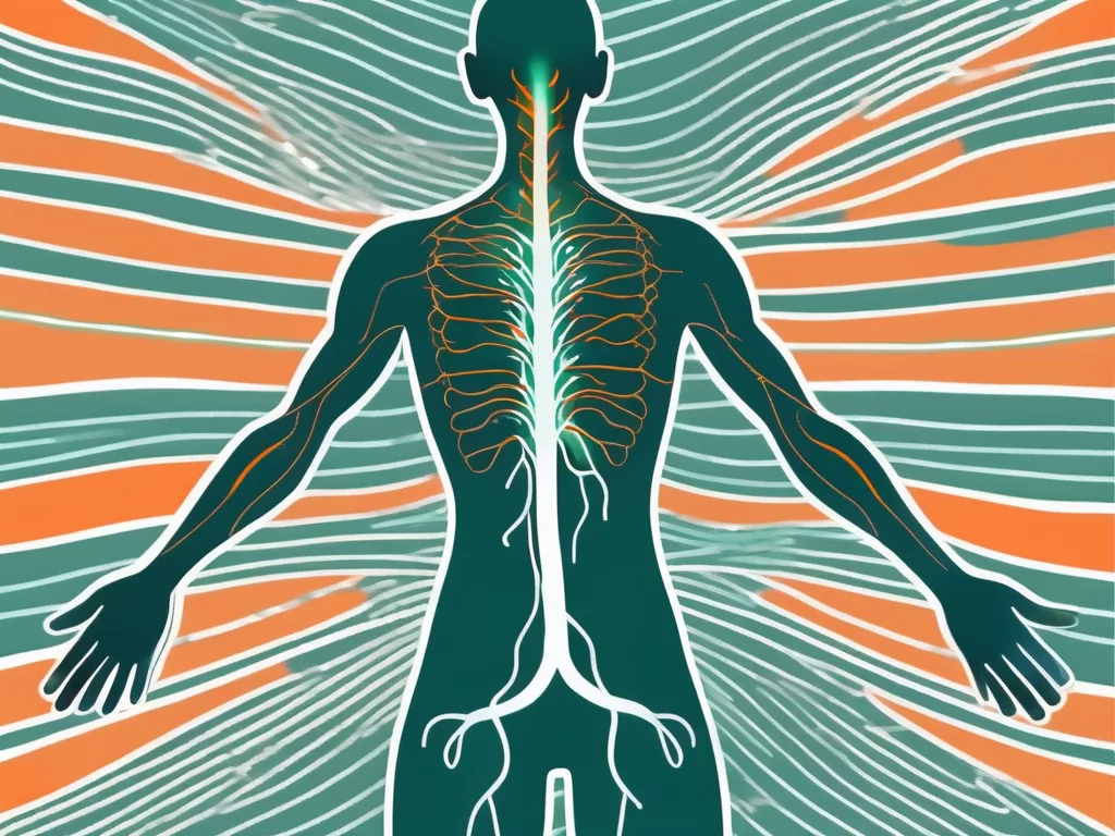 A human silhouette with the vagus nerve highlighted