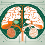 The human brain with the nervus vagus and hypothalamus highlighted