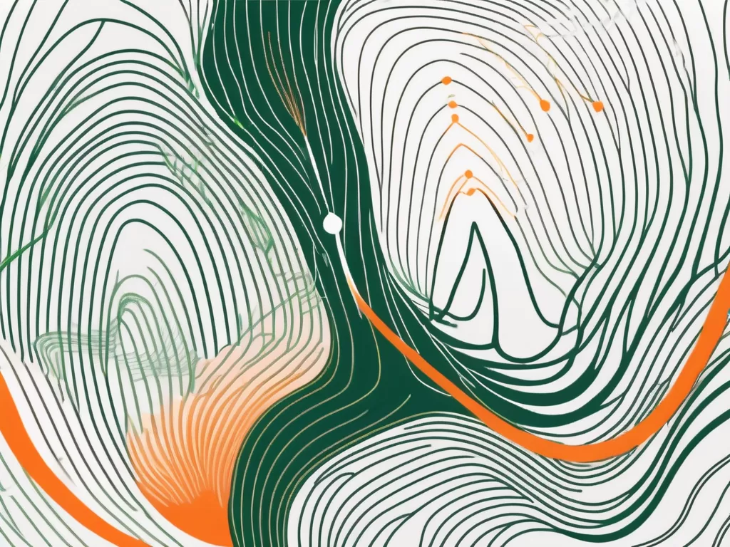 Sound waves resonating from a source and interacting with a stylized representation of the vagus nerve