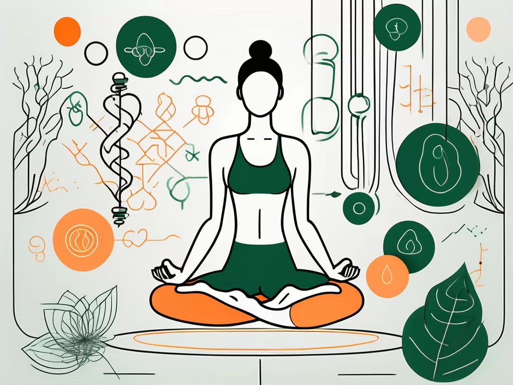 A serene environment with a focus on a glowing representation of the vagus nerve