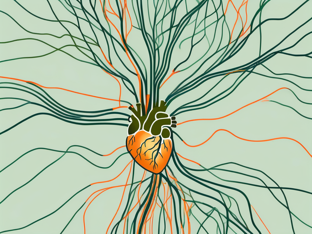The vagus nerve as a network of lines branching out from the brain