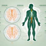 The vagus nerve highlighted in a human body