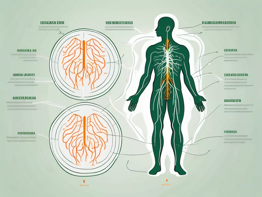 The vagus nerve highlighted in a human body