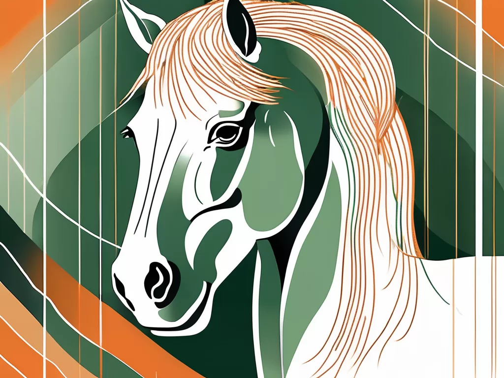 A horse in a calm and serene setting