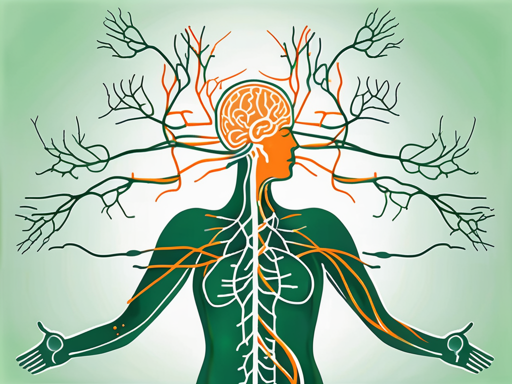 The vagus nerve in the human body interacting with histamine molecules