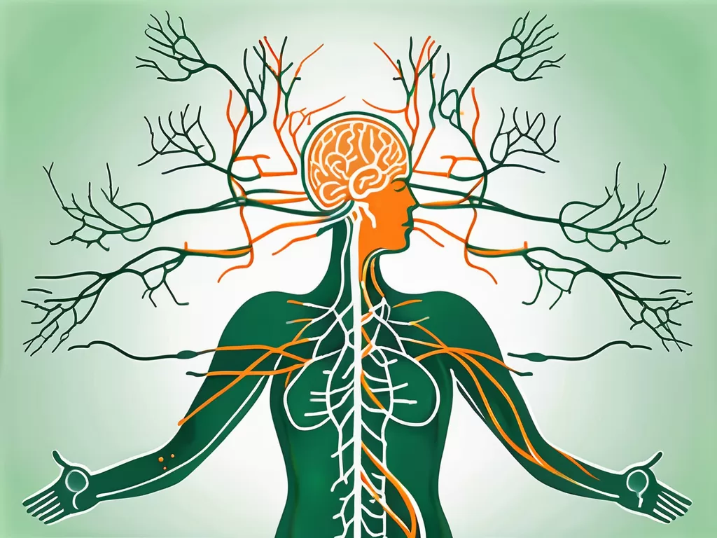 The vagus nerve in the human body interacting with histamine molecules