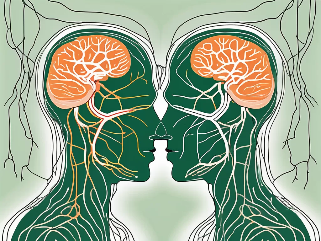 The human nervous system highlighting the nervus vagus