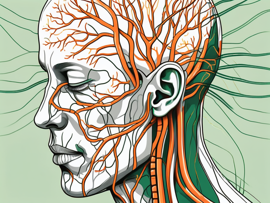 The vagus nerve in relation to the human head
