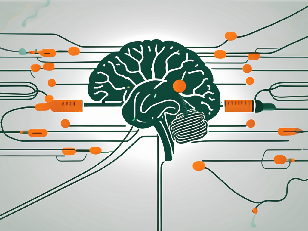 A brain with the vagus nerve highlighted