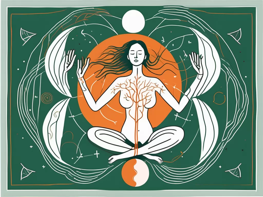 The vagus nerve intertwined with a feminine symbol
