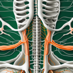 The human body highlighting the diaphragm and the vagus nerve