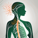 The vagus nerve in relation to a stylized silhouette of a pregnant woman's body
