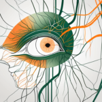 The vagus nerve connecting the brain to the eye