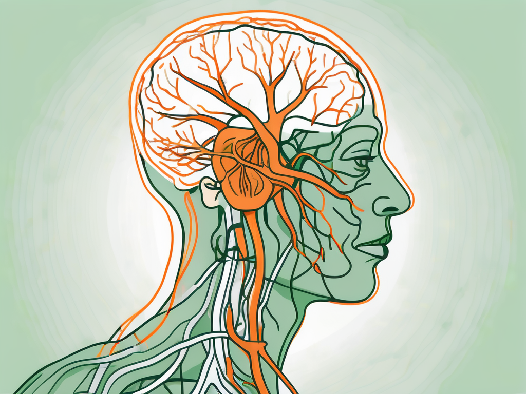 The vagus nerve as it branches out from the brain