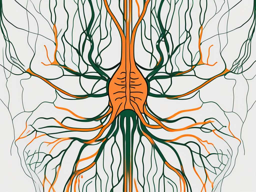A newborn baby's nervous system highlighting the vagus nerve