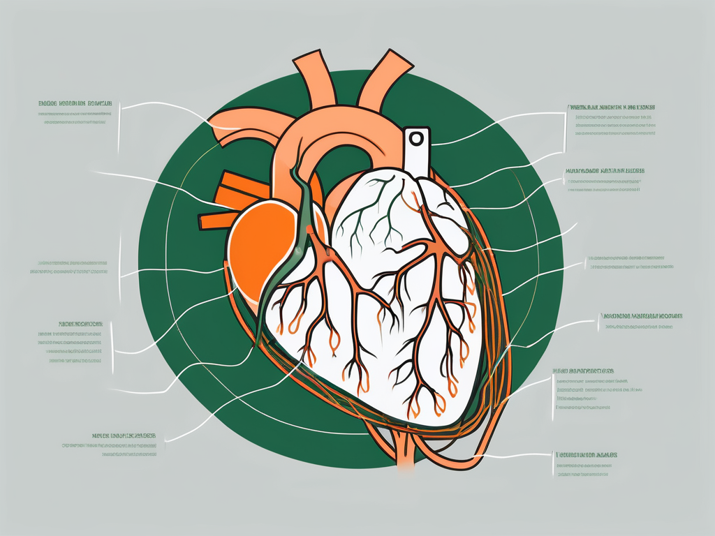 The human heart with a highlighted vagus nerve